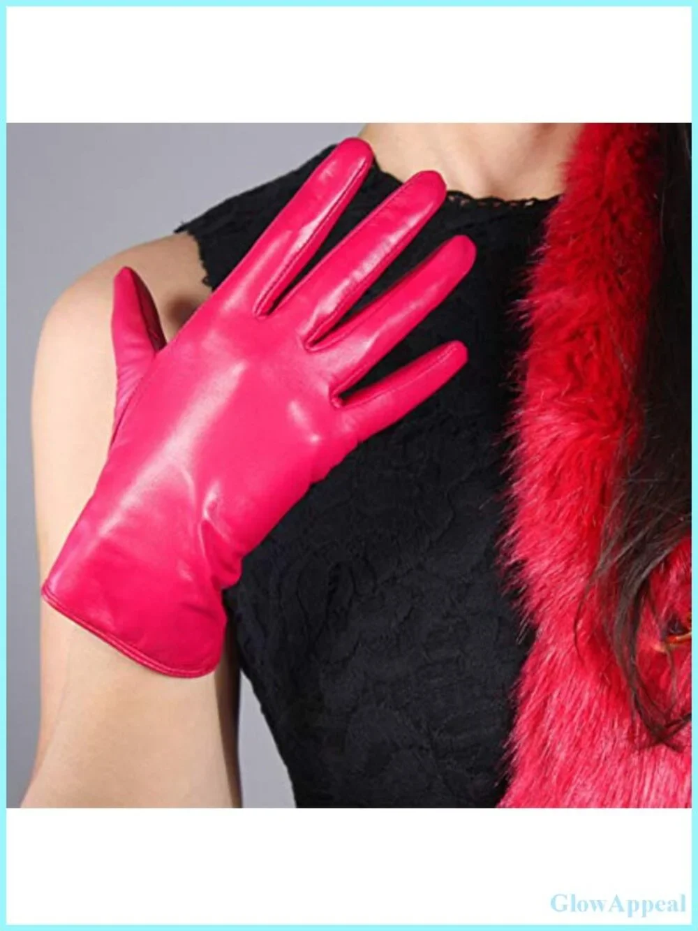 Women's Real Leather Gloves Imported Goatskin Wrist Short Winter Warm Driving